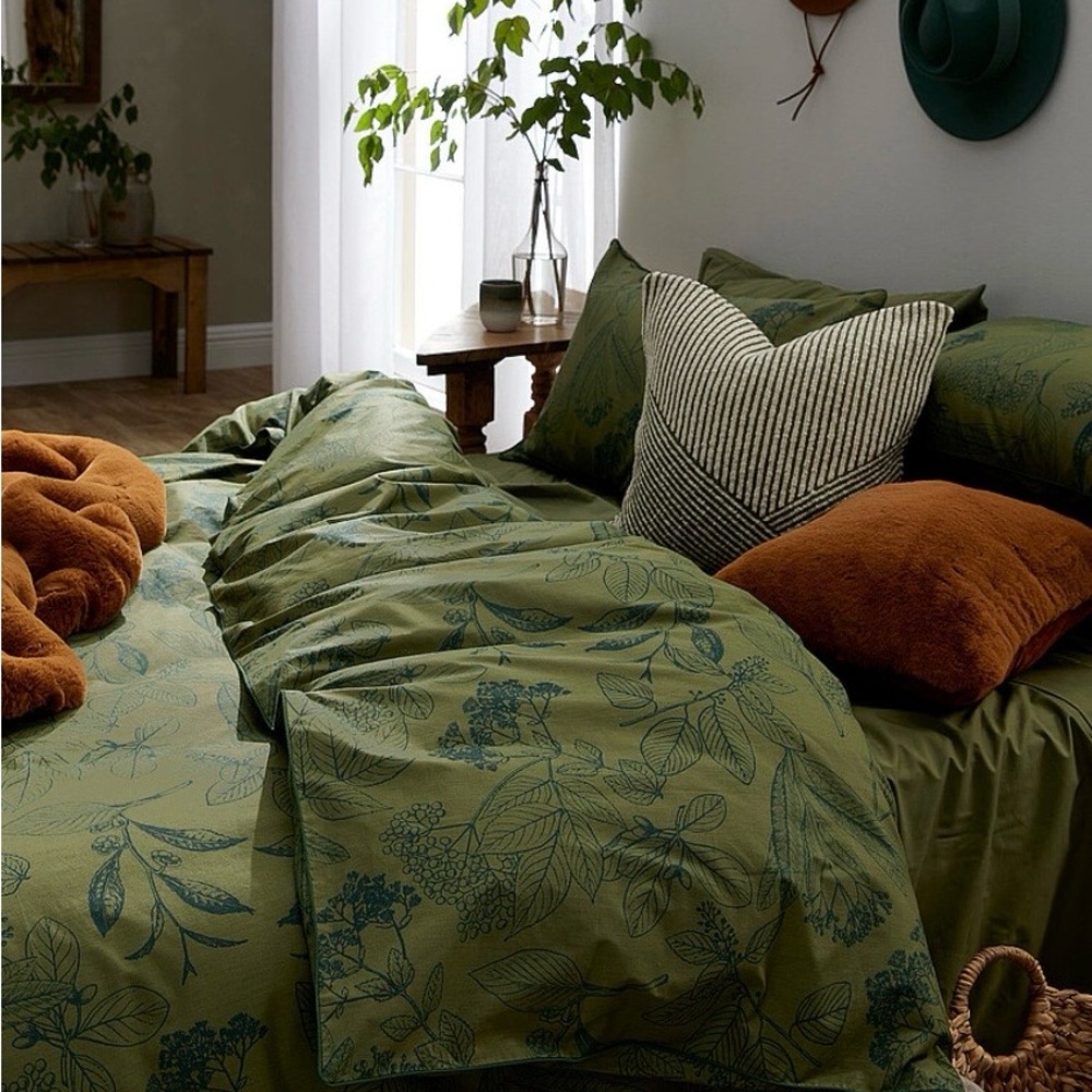 Simon Green Floral Duvet Cover